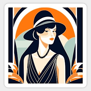 Elegant Vintage Retro Lady Woman Sticker